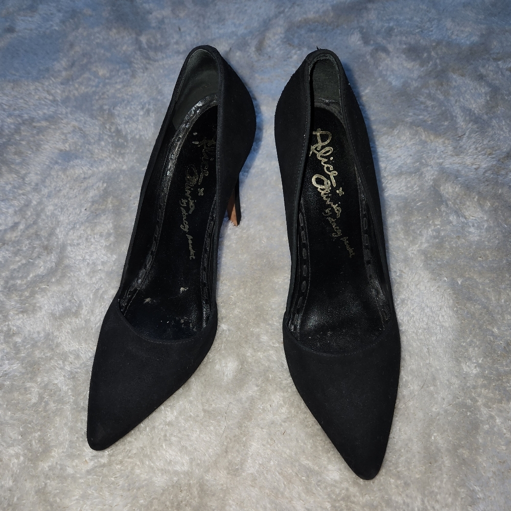 Black Suede Alice+Olivia Heels